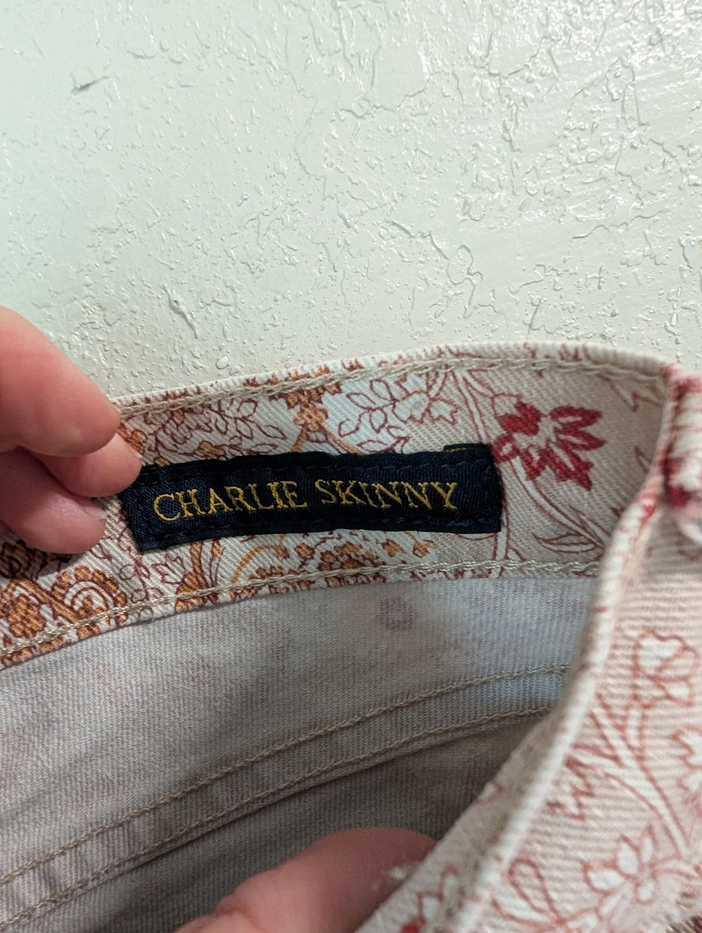 Patchwork Skinny Jeans 8 Blush Low Rise Paisley Floral Boho Festival Denim Fem - Picture 4 of 9